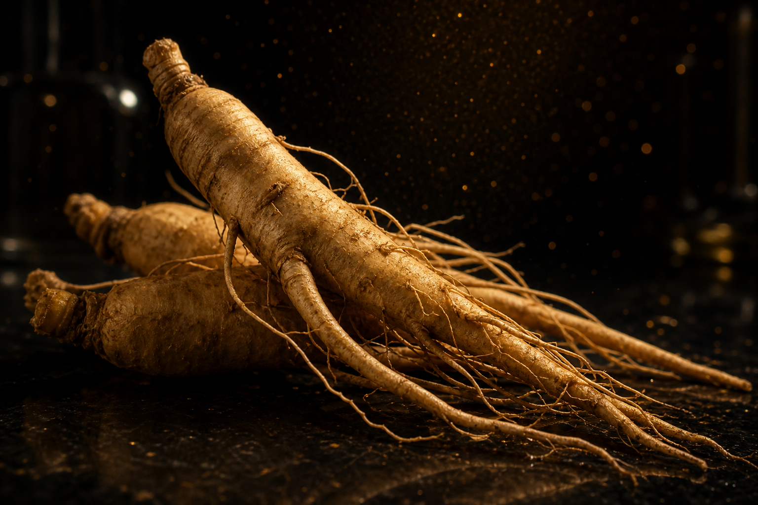 Jilin ginseng root and leaves